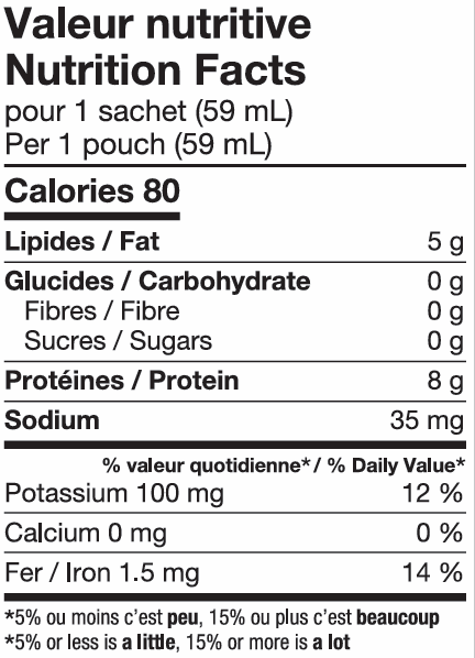 Voir les valeurs nutritives