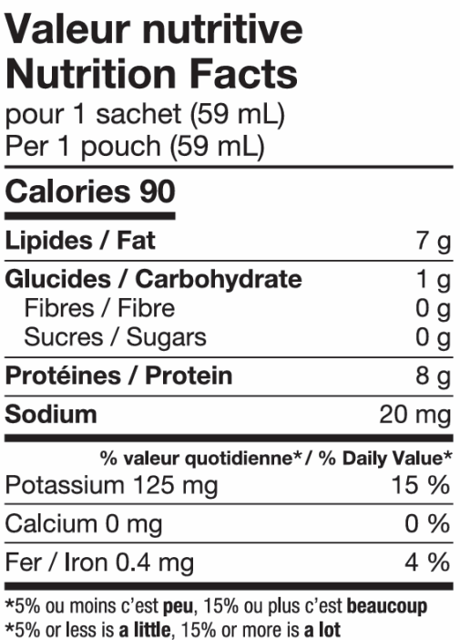 Voir les valeurs nutritives
